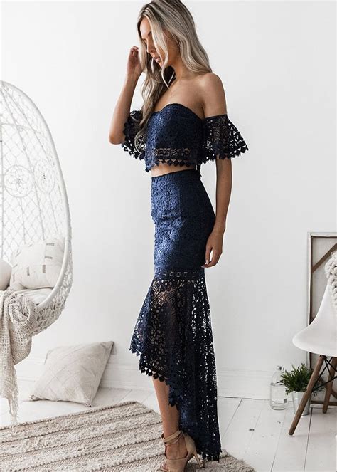 celine lace set navy